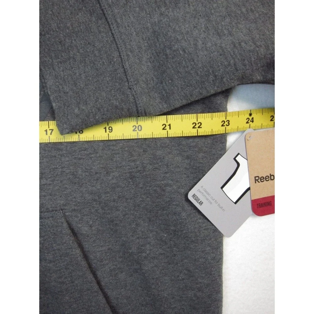 Reebok Men's Rope Climb Long Sleeve Pullover Hoodie Charcoal Heather Fleece L - Picture 6 of 8
